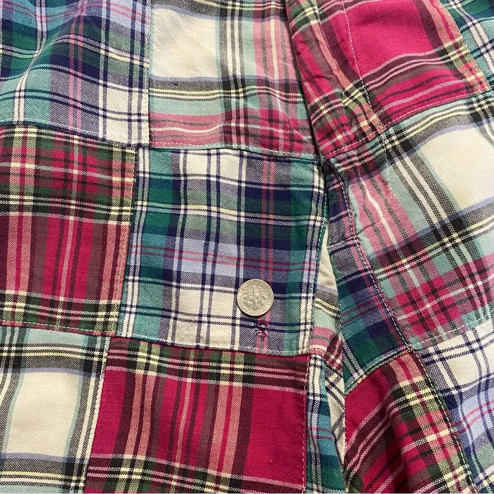 J. Crew Vintage Madras Patchwork Plaid Cotton Preppy Nautical Men’s Shorts 34